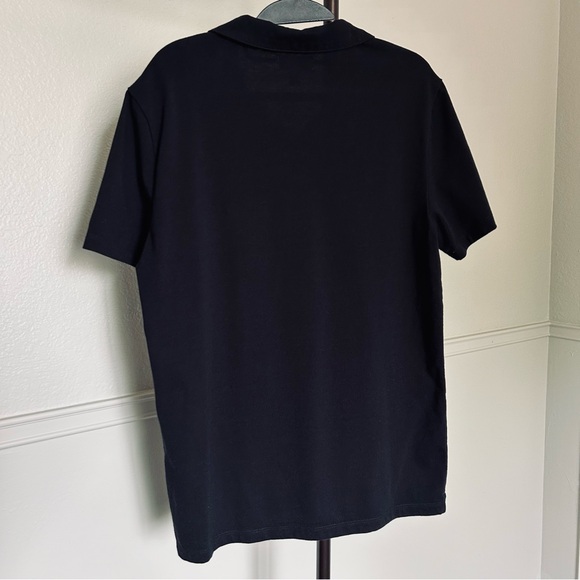 Apt. 9 Black and White Stripe Polo Shirt Men’s Medium - Picture 4 of 8